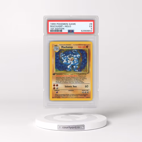 1999 Pokémon Game #8 Machamp - 1st Edition Holo (PSA 5 EX)