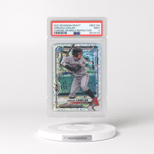 2021 Bowman Draft #BDC194 Jordan Lawlar - Chrome-Sparkle Refractor (PSA 9 MINT)