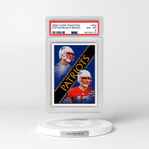 2000 Fleer #352 Dave Stachelski/Tom Brady (PSA 8 NM-MT)