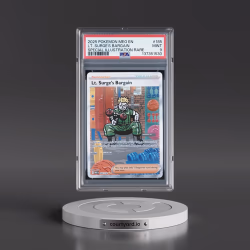 2025 Pokémon Meg EN-Mega Evolution #185 LT. Surge's Bargain - Special Illustration Rare (PSA 9 MINT)