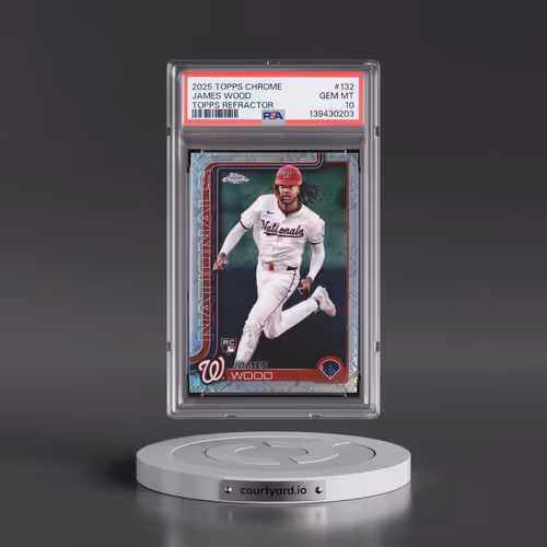 2025 Topps Chrome #132 James Wood - Topps Refractor (PSA 10 GEM MINT)