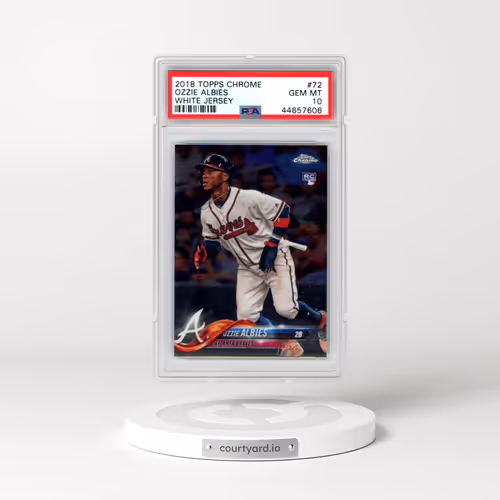 2018 Topps Chrome #72 Ozzie Albies - White Jersey (PSA 10 GEM MINT)