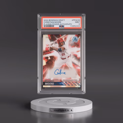 2024 Bowman Draft Plasma Power Autographs #PPACM Christian Moore (PSA 9 MINT)
