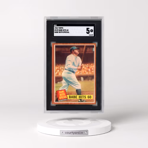 1962 Topps #139 Babe Hits 60 - Babe Ruth Special (SGC 5 EX)