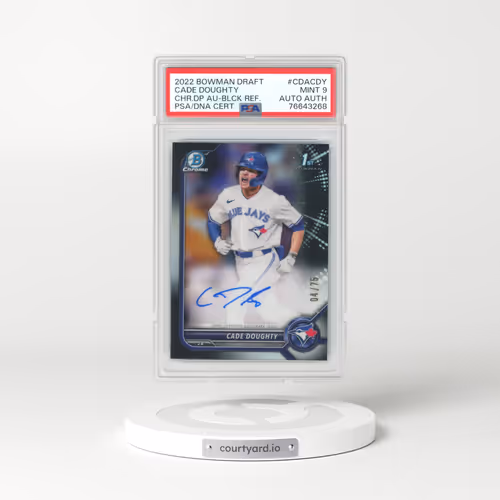 2022 Bowman Draft Chrome Draft Pick Autographs #CDACDY Cade Doughty - Black Refractor (PSA 9 MINT)