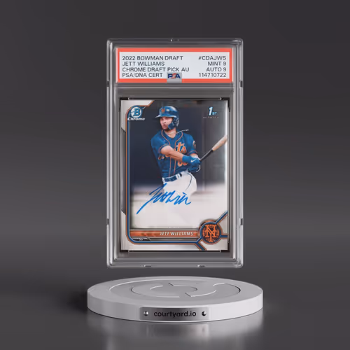2022 Bowman Draft Chrome Draft Pick Autographs #CDAJWS Jett Williams (PSA 9 MINT)