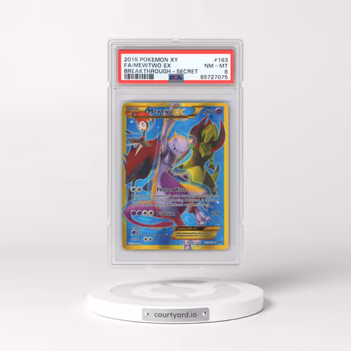 2015 Pokémon XY Breakthrough #163 Mewtwo EX - Holo Full Art Secret (PSA 8 NM-MT)