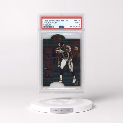 1998 Bowman's Best Fusion Mirror Image #MI15 Jerry Rice/Randy Moss (PSA 9 MINT)