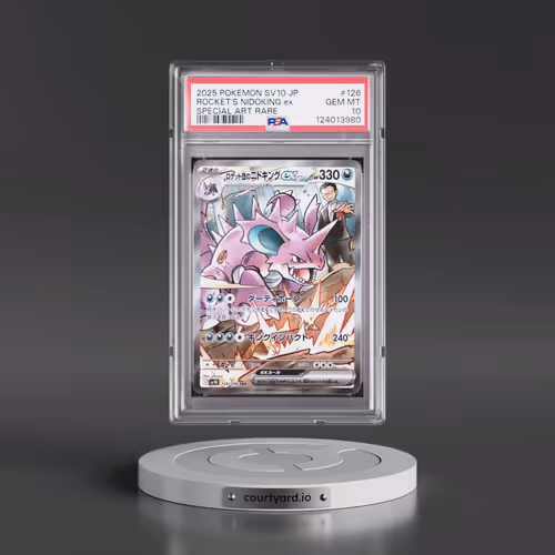 2025 Pokémon SV10-Glory of Team Rocket #126 Team Rocket's Nidoking EX - Holo Special Art Rare (PSA 1