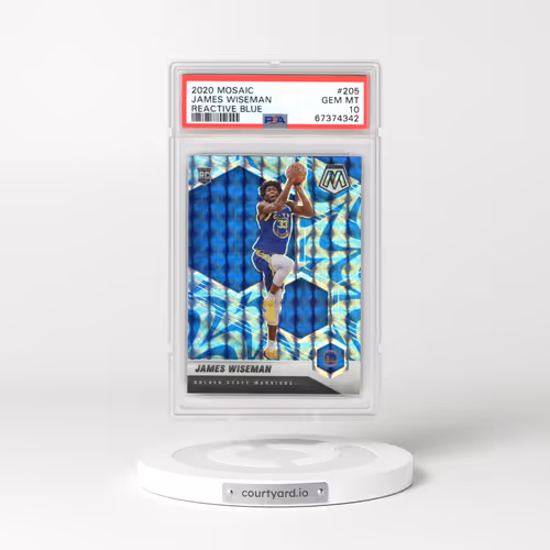 2020 Panini Mosaic #205 James Wiseman - Reactive Blue (PSA 10 GEM MINT)