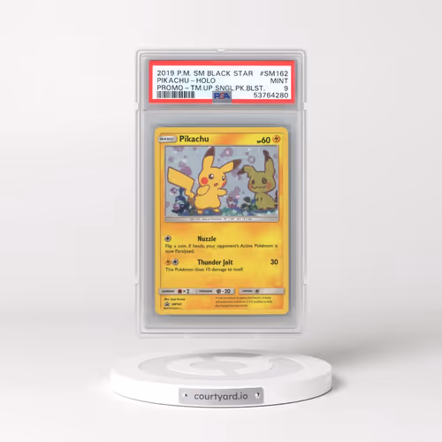2019 Pokémon SM Black Star Promo #SM162 Pikachu - Holo Team Up Single Pack Blisters (PSA 9 MINT)