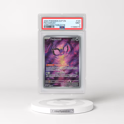 2024 Pokémon Svp EN-SV Black Star Promo #129 Pecharunt - Shrouded Fable Elite Trainer Box (PSA 9 MINT)