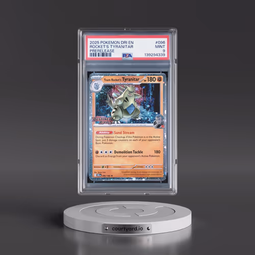 2025 Pokémon Dri EN-Destined Rivals #096 Team Rocket's Tyranitar - Prerelease (PSA 9 MINT)