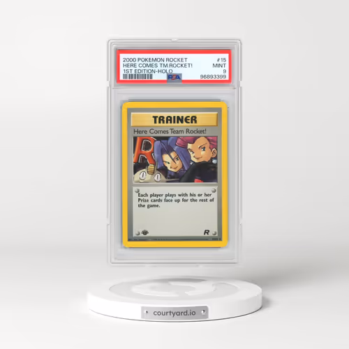 2000 Pokémon Rocket #15 Here Comes Team Rocket! - 1st Edition Holo (PSA 9 MINT)