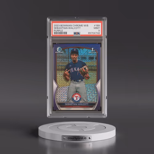 2023 Bowman Mega Box Chrome #189 Sebastian Walcott - Purple Refractor (PSA 9 MINT)