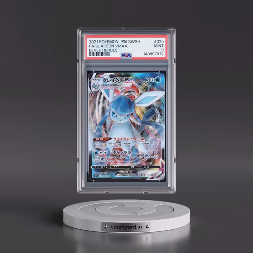 2021 Pokémon Sword & Shield Eevee Heroes #025 Glaceon Vmax - Full Art (PSA 9 MINT)
