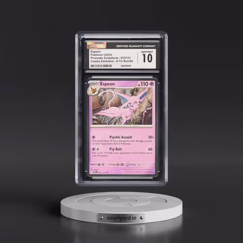 2024 Prismatic Evolutions - PRE EN #033/131 Espeon - (Cosmos Holo) Costco Exclusive 8-Tin Bundle (CG