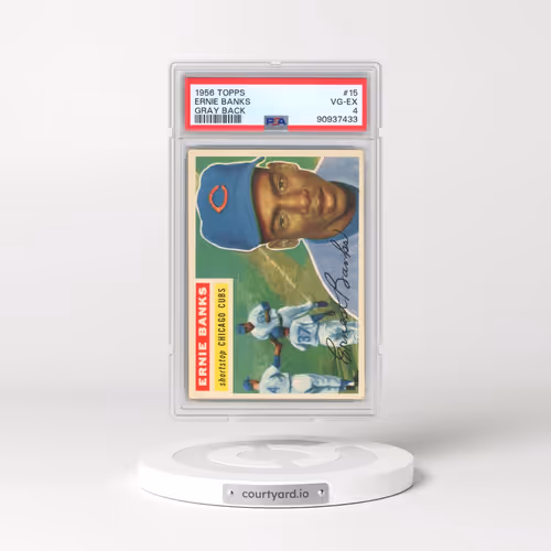 1956 Topps #15 Ernie Banks - Gray Back (PSA 4 VG-EX)
