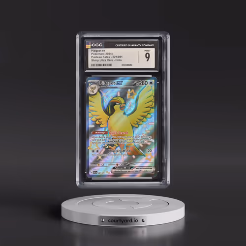 2024 Paldean Fates - PAF EN #221/091 Pidgeot ex - Shiny Ultra Rare Holo (CGC 9 MINT)