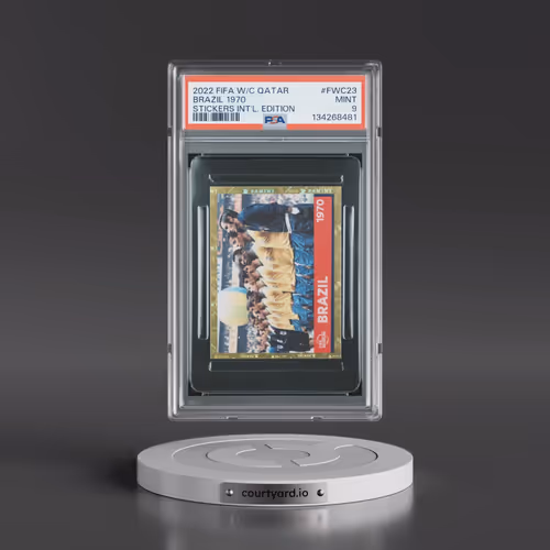 2022 Panini FIFA World Cup Qatar Stickers International Edition #FWC23 Brazil 1970 (PSA 9 MINT)