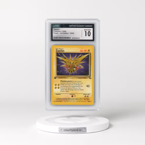1999 Fossil #30/62 Zapdos - 1st Edition 1st Edition (CGC 10 GEM MINT)