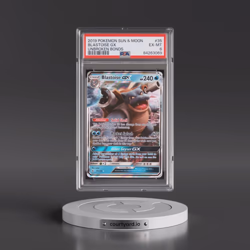2019 Pokémon Sun & Moon Unbroken Bonds #35 Blastoise GX - Holo (PSA 6 EX-MT)