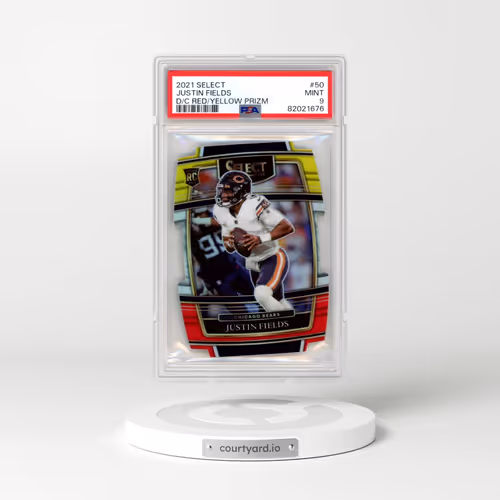 2021 Panini Select #50 Justin Fields - Die-Cut Red/Yellow Prizm (PSA 9 MINT)