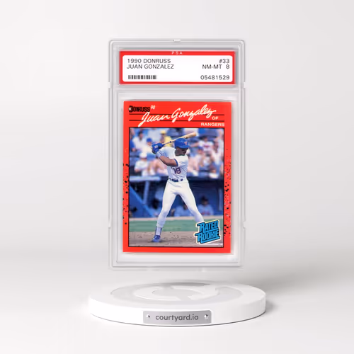 1990 Donruss #33 Juan Gonzalez - Reverse Negative (PSA 8 NM-MT)