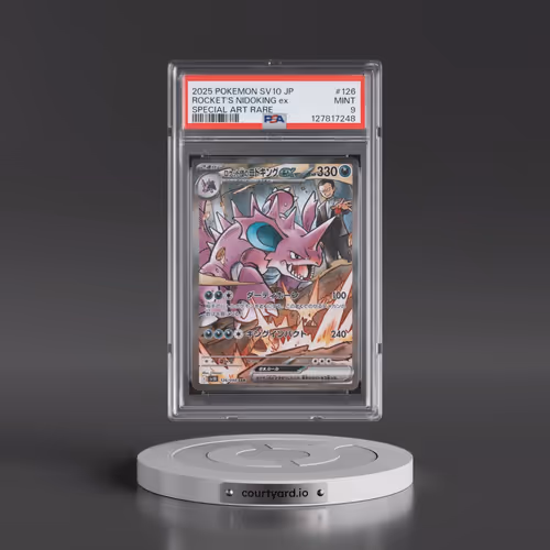 2025 Pokémon SV10-Glory of Team Rocket #126 Team Rocket's Nidoking EX - Holo Special Art Rare (PSA 9