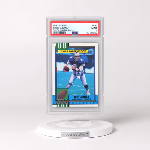 1990 Topps #482 Troy Aikman - Disclaimer Back (PSA 9 MINT)