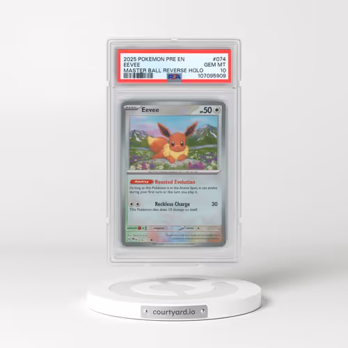 2025 Pokémon Pre EN-Prismatic Evolutions #074 Eevee - Reverse Holo Master Ball (PSA 10 GEM MINT)
