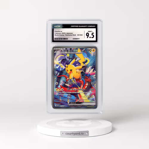 2023 Japanese World Championship Yokohama Deck #1 Pikachu EX - Full Art Holo (CGC 9.5 MINT+)