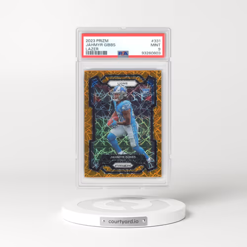 2023 Panini Prizm #331 Jahmyr Gibbs - Lazer Prizm (PSA 9 MINT)