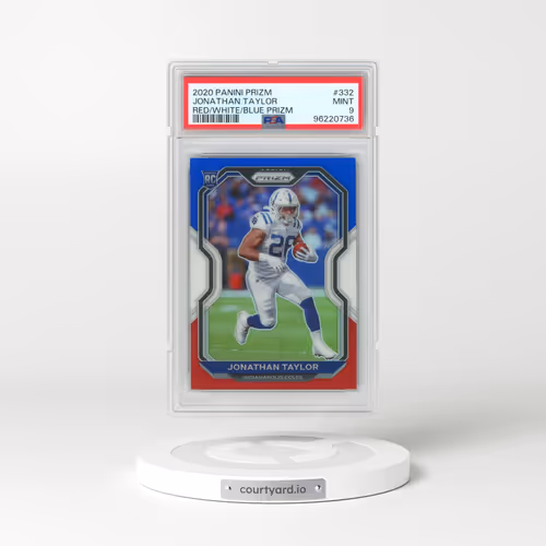 2020 Panini Prizm #332 Jonathan Taylor - Red/White/Blue Prizm (PSA 9 MINT)