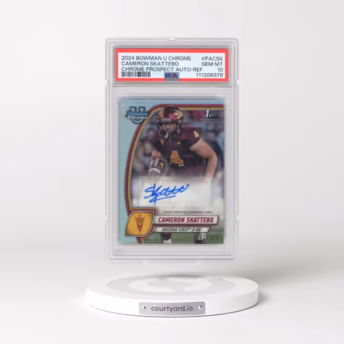 2024 Bowman University Chrome Bowman Chrome Prospect Autographs #PACSK Cameron Skattebo - Refractor