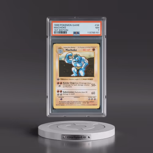 1999 Pokémon Game #34 Machoke - 1st Edition (PSA 7 NM)