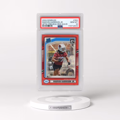 2024 Panini Donruss #393 Marvin Harrison Jr. - Optic Preview-Red Wave (PSA 10 GEM MINT)