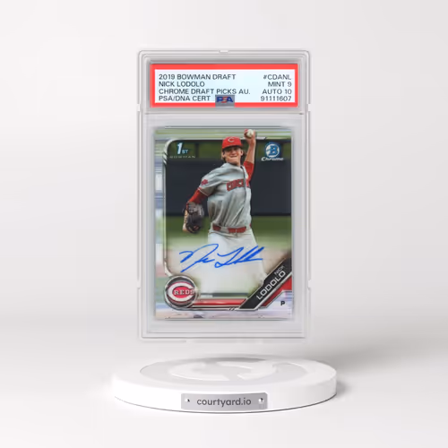 2019 Bowman Draft Chrome Draft Picks Autograph #CDANL Nick Lodolo (PSA 9 MINT)