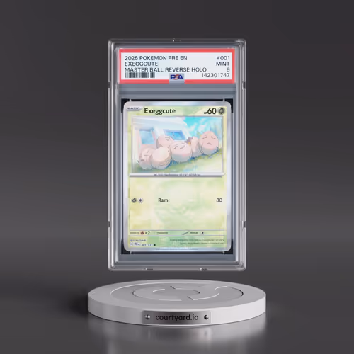 2025 Pokémon Pre EN-Prismatic Evolutions #001 Exeggcute - Reverse Holo Master Ball (PSA 9 MINT)