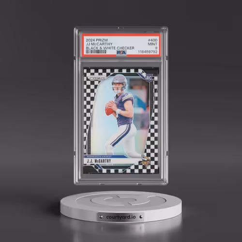 2024 Panini Prizm #400 JJ McCarthy - Black & White Checker (PSA 9 MINT)
