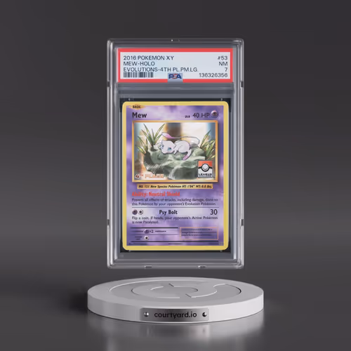 2016 Pokémon XY Evolutions #53 Mew - Holo 4th Place Pokemon League (PSA 7 NM)