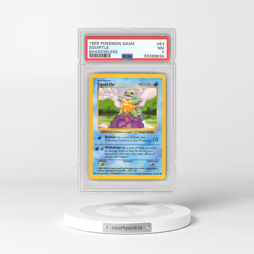1999 Pokémon Game #63 Squirtle - Shadowless (PSA 7 NM)