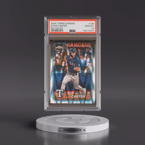 2024 Topps Chrome #136 Evan Carter - Raywave (PSA 10 GEM MINT)