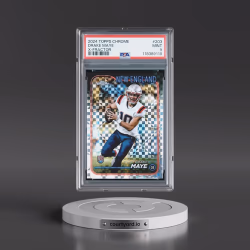 2024 Topps Chrome #203 Drake Maye - X-Fractor (PSA 9 MINT)
