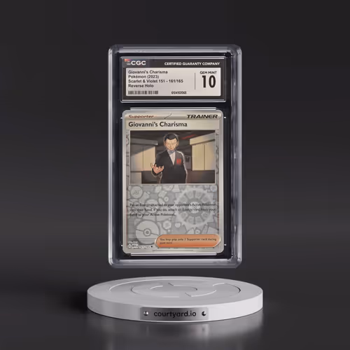 2023 Scarlet & Violet 151 - MEW EN #161/165 Giovanni's Charisma - Reverse Holo (CGC 10 GEM MINT)