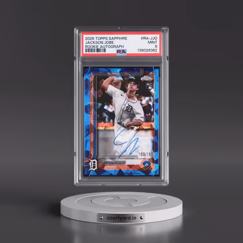 2025 Topps Chrome Sapphire Rookie Autographs #RA-JJO Jackson Jobe (PSA 9 MINT)