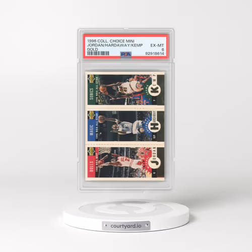 1996 Collector's Choice Mini Anfernee Hardaway/Michael Jordan/Shawn Kemp - Gold (PSA 6 EX-MT)