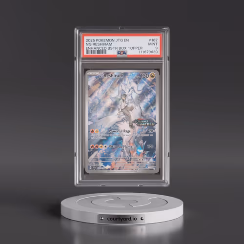 2025 Pokémon Jtg EN-Journey Together #167 N's Reshiram - Enhanced Booster Box Topper (PSA 9 MINT)