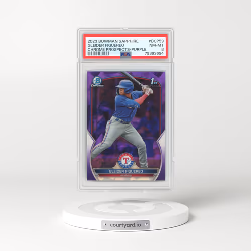 2023 Bowman Sapphire Edition Chrome Prospects #BCP59 Gleider Figuereo - Purple (PSA 8 NM-MT)