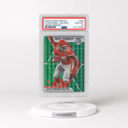 2020 Panini Mosaic #266 Clyde Edwards-Helaire - Green Mosaic (PSA 10 GEM MINT)